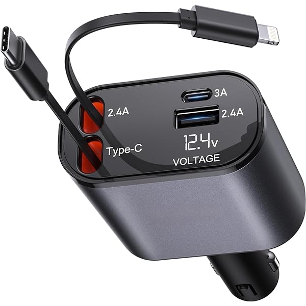 Compro 4-In-1 Retractable Car Charger