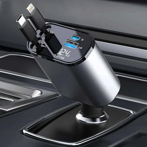 Compro 4-In-1 Retractable Car Charger