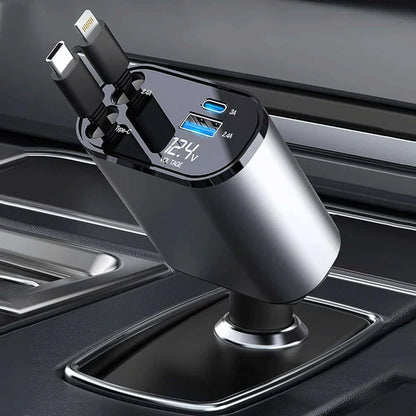 Compro 4-In-1 Retractable Car Charger