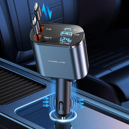 Compro 4-In-1 Retractable Car Charger